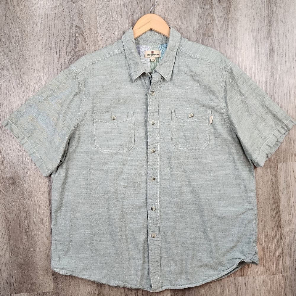 Woolrich Button Down 100% Cotton Short Sleeve Shirt size XXL